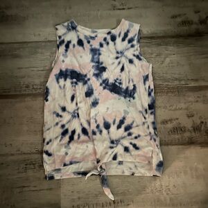 The Children's Place Blue and Pink Tie-Dye Knot Top